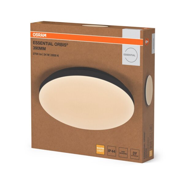 LED Deckenleuchte Metall 3000K IP44 B:38,5cm rund OSRAM