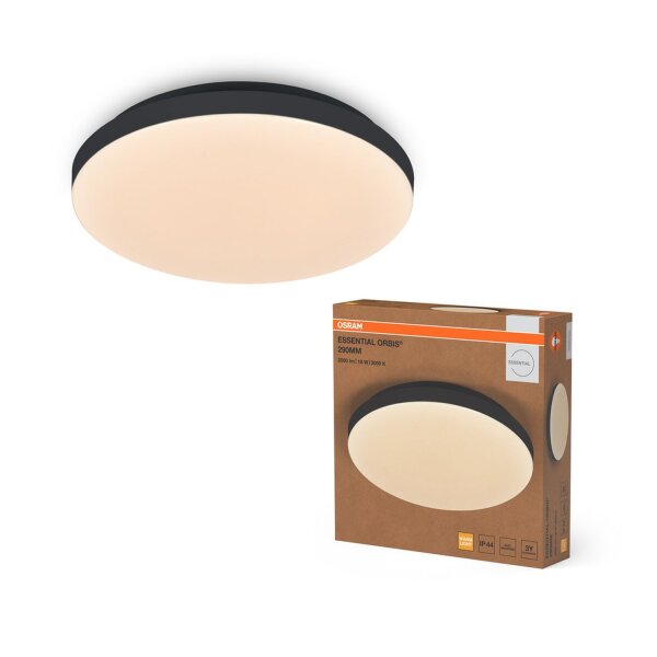 LED Deckenleuchte Schwarz 3000K IP44 B:28,5cm OSRAM