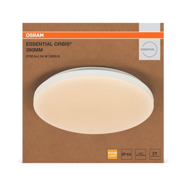 Runde LED Deckenlampe 3000 K Weiß Metall IP44 OSRAM