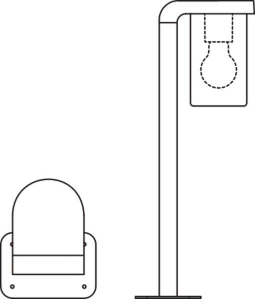 Wegeleuchte Dunkelgrau Alu Glas IP44 E27 H:50 cm OSRAM