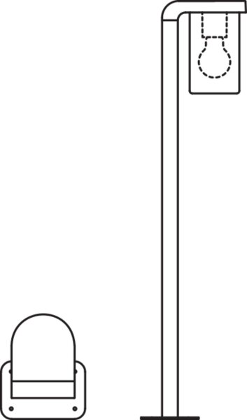Wegeleuchte Aluminium Glas Grau IP44 E27 H:80 cm OSRAM