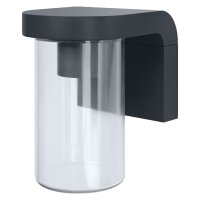 Wandlampe Dunkelgrau Alu Glas IP44 E27 H:16 cm OSRAM