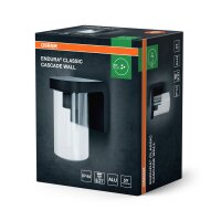 Wandlampe Dunkelgrau Alu Glas IP44 E27 H:16 cm OSRAM