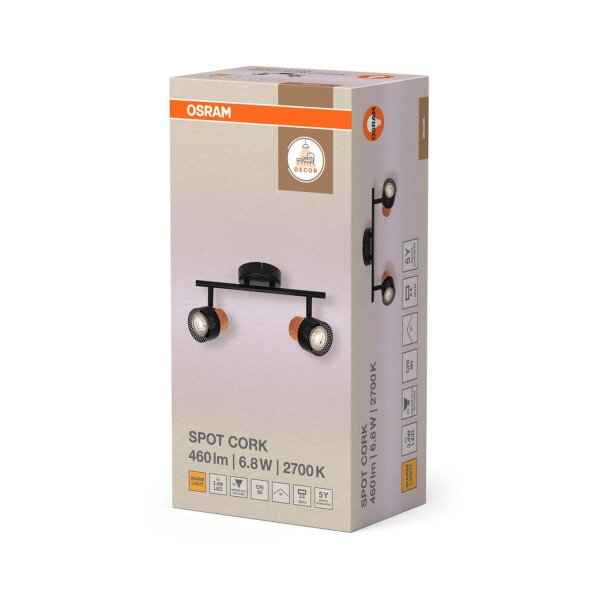 Deckenleuchte Schwarz Stahl GU10 L:33,8 cm OSRAM