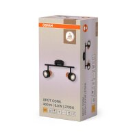 Deckenleuchte Schwarz Stahl GU10 L:33,8 cm OSRAM