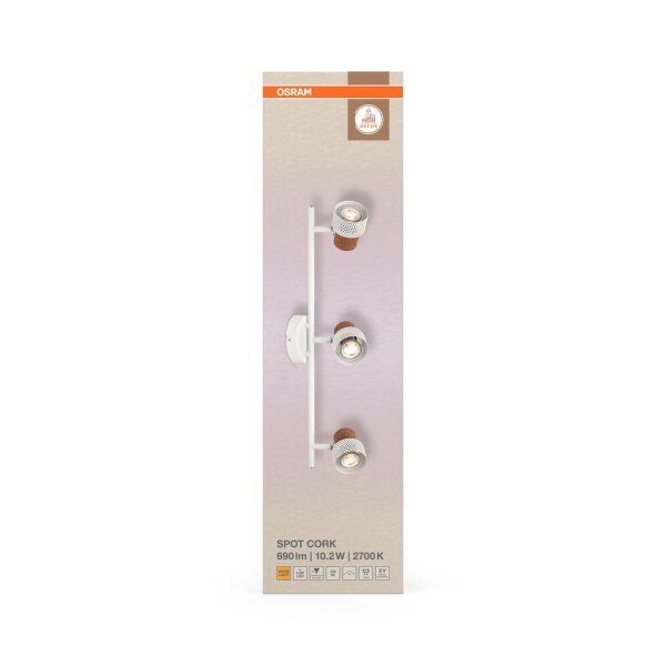 Deckenspot flexibel Weiß Kork GU10 57,7 cm OSRAM