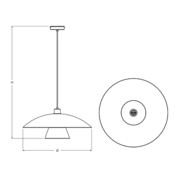 Runde Hängelampe Blau Rosa Schwarz E27 Ø50 cm OSRAM