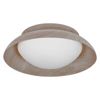 Deckenleuchte Glas Stahl Holz E27 Ø30,5cm rund OSRAM