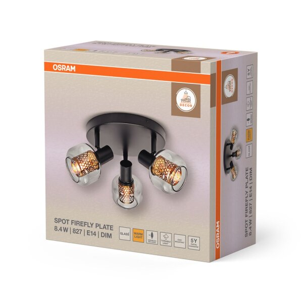 Deckenleuchte flexibel Schwarz Stahl E14 Ø36,5 cm OSRAM