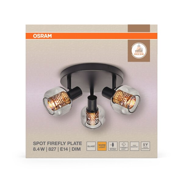 Deckenleuchte flexibel Schwarz Stahl E14 Ø36,5 cm OSRAM