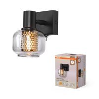 Wandleuchte flexibel Schwarz Stahl E14 B:10,5 cm OSRAM