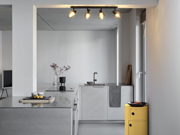Deckenleuchte verstellbar Schwarz Glas E14 OSRAM