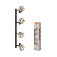 Deckenleuchte verstellbar Schwarz Glas E14 OSRAM
