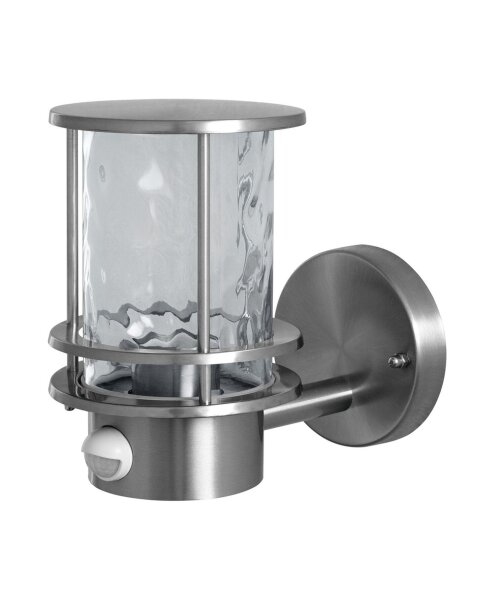 Wandleuchte Sensor Glas Edelstahl IP44 E27 H:21,2 cm