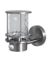 Wandleuchte Sensor Glas Edelstahl IP44 E27 H:21,2 cm
