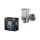 Wandleuchte Sensor Glas Edelstahl IP44 E27 H:21,2 cm