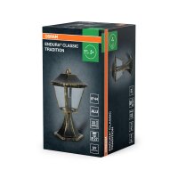 Sockelleuchte Schwarz Alu Glas IP44 E27 H:32,5 cm OSRAM