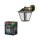 Wandleuchte Schwarz-Gold Alu Glas IP44 E27 H:23cm OSRAM