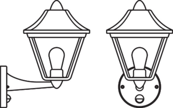 Wandlampe Sensor Schwarz-Gold Alu IP44 E27 Laterne