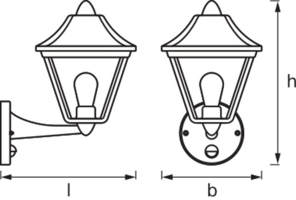 Wandlampe Sensor Schwarz-Gold Alu IP44 E27 Laterne