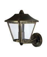Wandlaterne Schwarz Alu Glas IP44 E27 H:26 cm OSRAM
