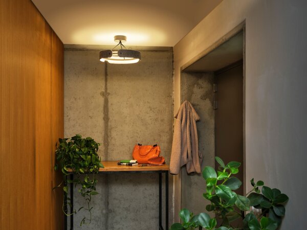 LED Deckenleuchte Filz 3000 K Dunkelgrau Alu OSRAM