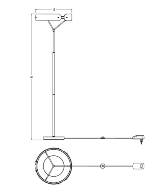 LED Stehleuchte Filz 3000 K H:150 cm Lichtfarbe OSRAM