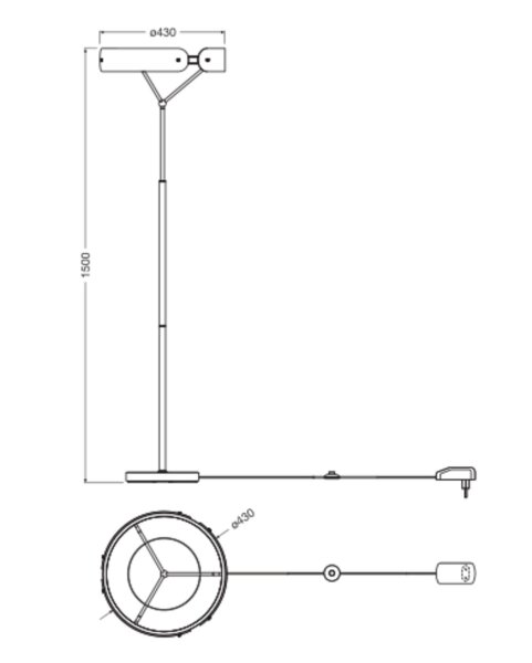 LED Stehleuchte Filz 3000 K H:150 cm Lichtfarbe OSRAM