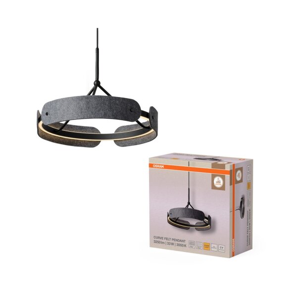 LED Pendelleuchte Filz 3000 K L:43 cm modern OSRAM