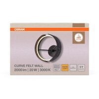LED Wandleuchte Filz 3000 K Alu H:27,5 cm Modern OSRAM