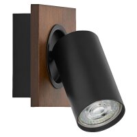 Wandspot schwenkbar Schwarz Holz GU10 B:11 cm OSRAM