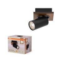 Wandspot schwenkbar Schwarz Holz GU10 B:11 cm OSRAM