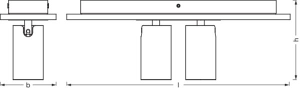 Deckenstrahler flexibel Schwarz Holz GU10 40 cm OSRAM