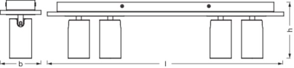 Deckenleuchte schwenkbar Schwarz Stahl GU10 60 cm OSRAM