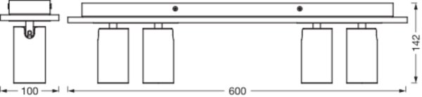 Deckenstrahler schwenkbar Weiß Stahl GU10 60 cm OSRAM
