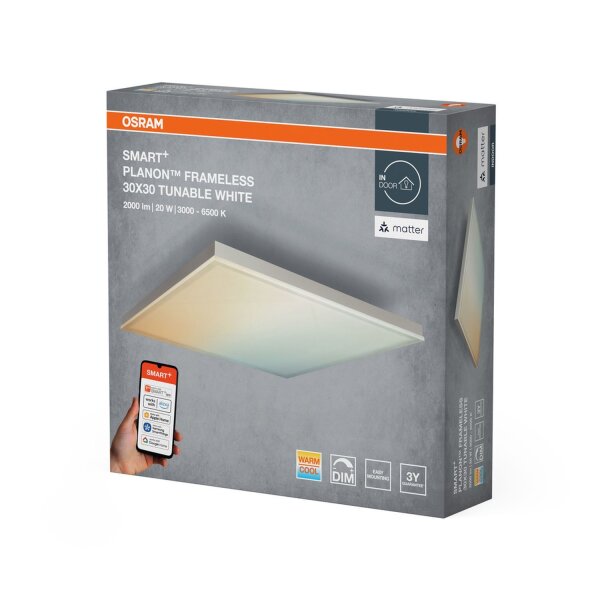 LED Deckenlampe dimmbar Smart+ TW Weiß Alu L:30cm OSRAM