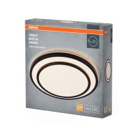 LED Deckenleuchte Schwarz Metall 3000K &Oslash;39cm rund...