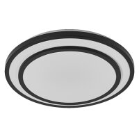 LED Deckenlampe Schwarz Metall 3000K &Oslash;49,2cm rund...