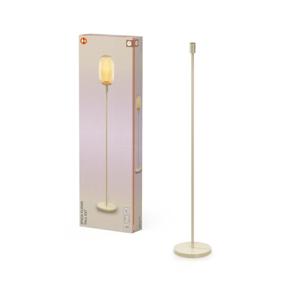 Stehlampe Beige Stahl Glas E27 H:146 cm OSRAM