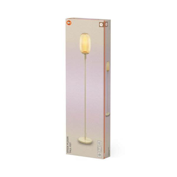 Stehlampe Beige Stahl Glas E27 H:146 cm OSRAM