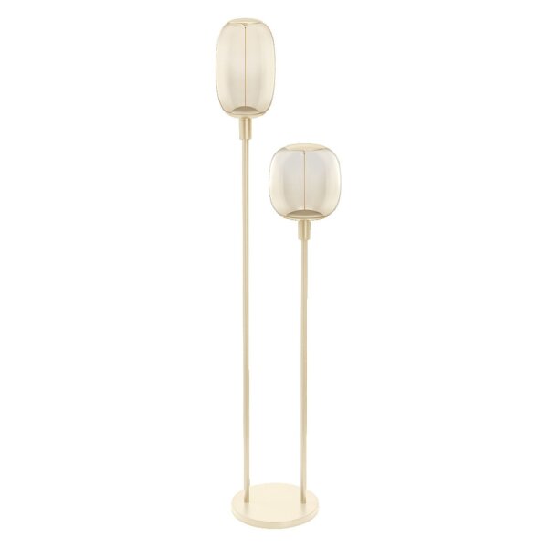 Stehlampe Beige Stahl Glas E27 H:146 cm modern OSRAM