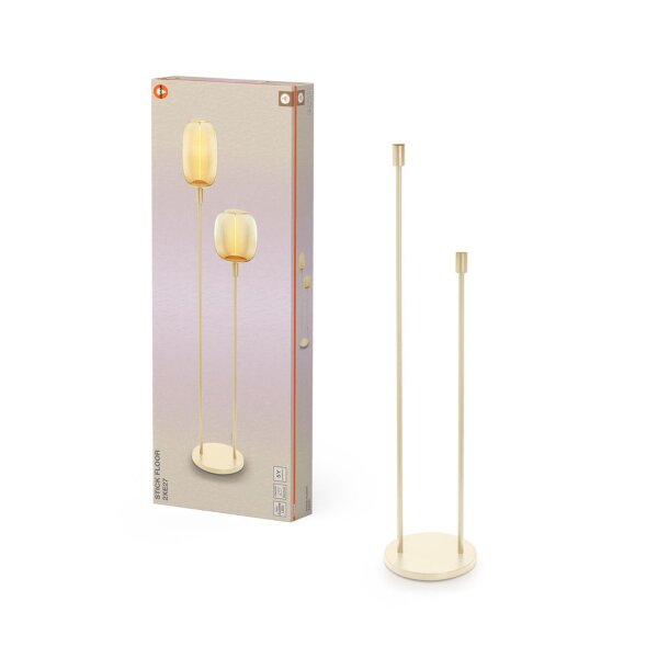 Stehlampe Beige Stahl Glas E27 H:146 cm modern OSRAM