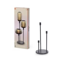 Stehleuchte Dunkelgrau Stahl Glas E27 H:78 cm OSRAM