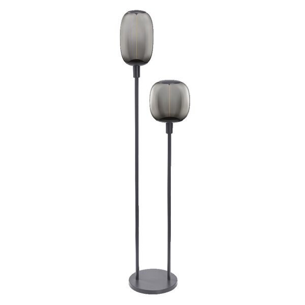Stehlampe Dunkelgrau Stahl Glas E27 H:146 cm OSRAM
