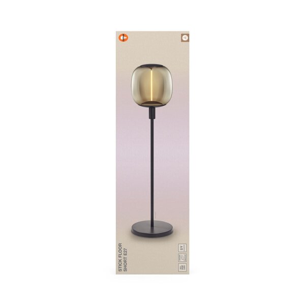 Stehleuchte Dunkelgrau Glas Stahl E27 H:78 cm OSRAM
