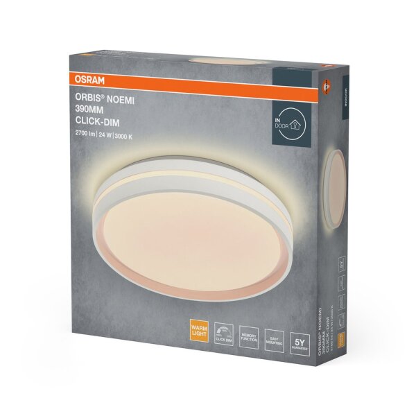 LED Deckenlampe Click-DIM Weiß 3000 K L:39cm rund OSRAM