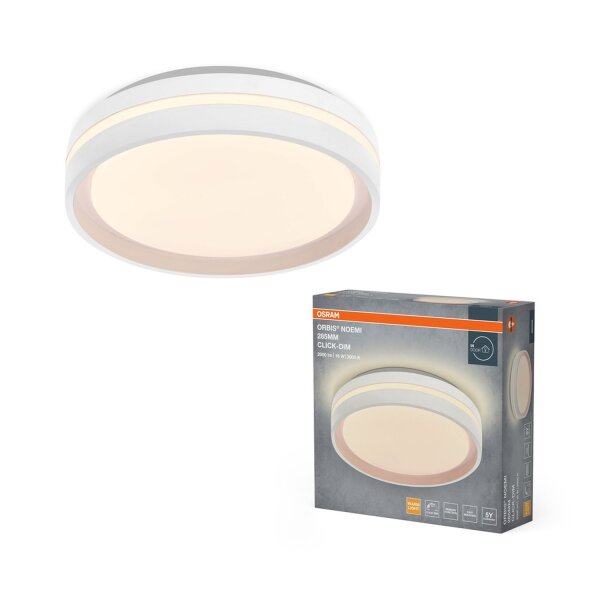 LED Deckenleuchte Click-DIM Weiß 3000K L:28,5cm OSRAM