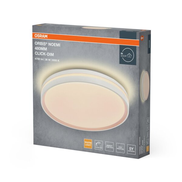 LED Deckenlampe Click-DIM Weiß 3000 K rund L:48cm OSRAM