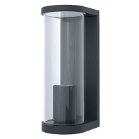 Wandlampe Dunkelgrau Glas Alu IP44 E27 H:22,2 cm OSRAM