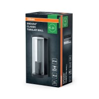 Wandlampe Dunkelgrau Glas Alu IP44 E27 H:22,2 cm OSRAM